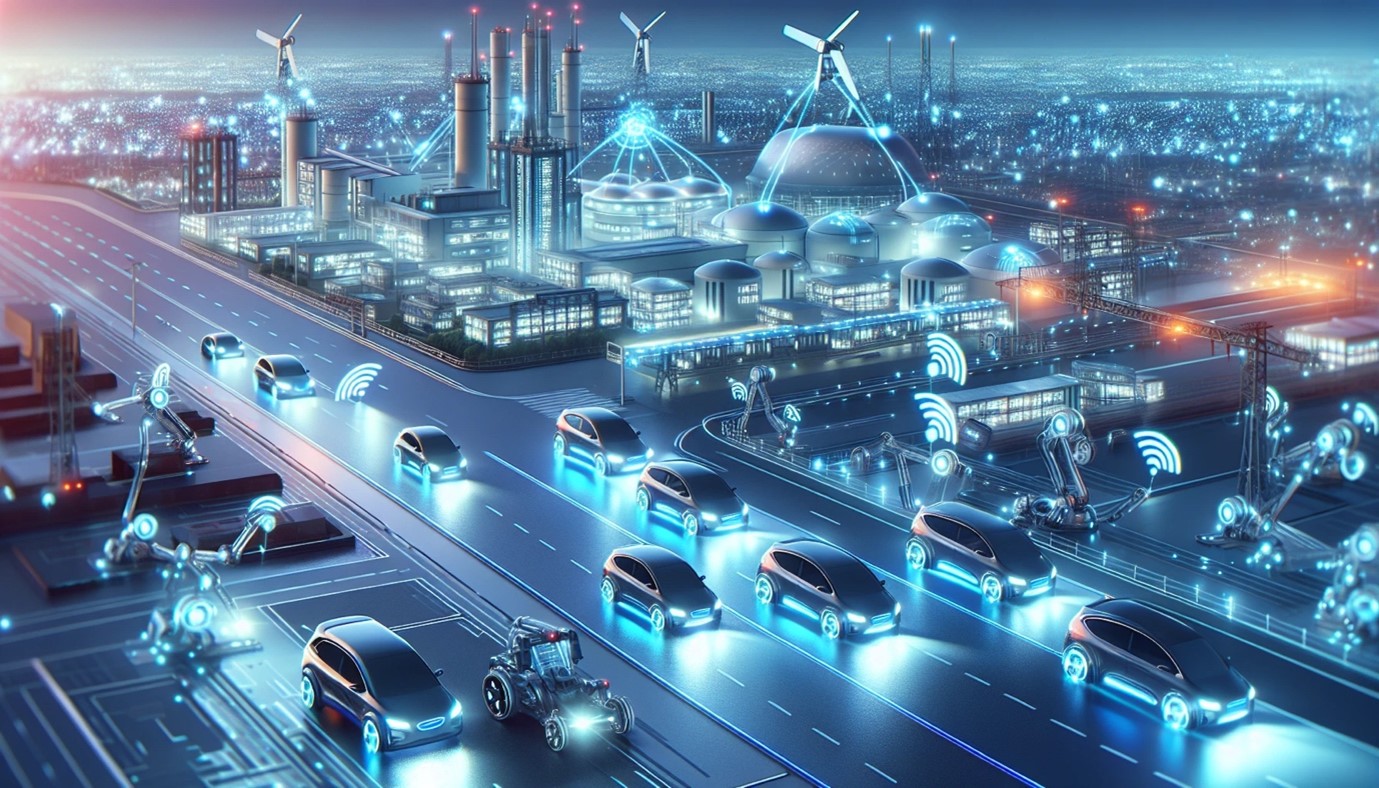 illustration of a city with roads and cars